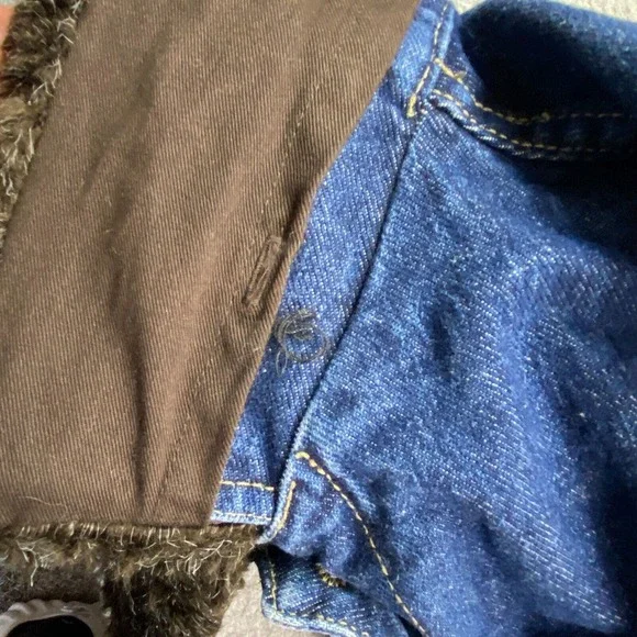 Vintage Jean Jacket Large Women Blue Faux Fur Collar Removeable Heavy EUC - Picture 14 of 15